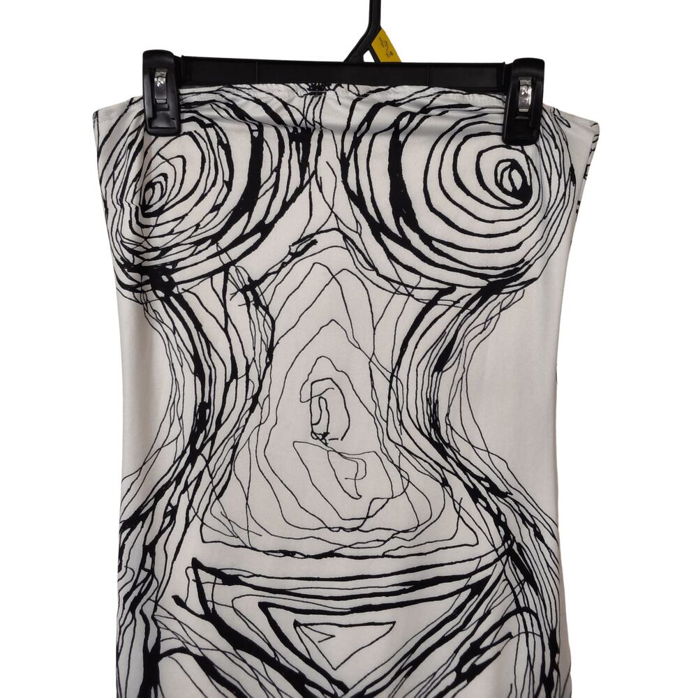 Abstract Dress Women's Sz Large Black & White Sleeveless & Long Dress - Picture 4 of 5